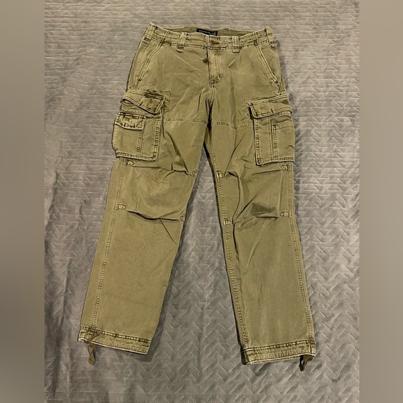 Abercrombie & Fitch drawstring heavy cargo pants mens size‎ 31x32 pre-owned